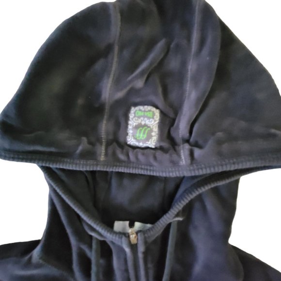 USAPro Womens Velour Track Suit Small Grey Hooded Faith Fearless Female Y2K - Picture 4 of 16